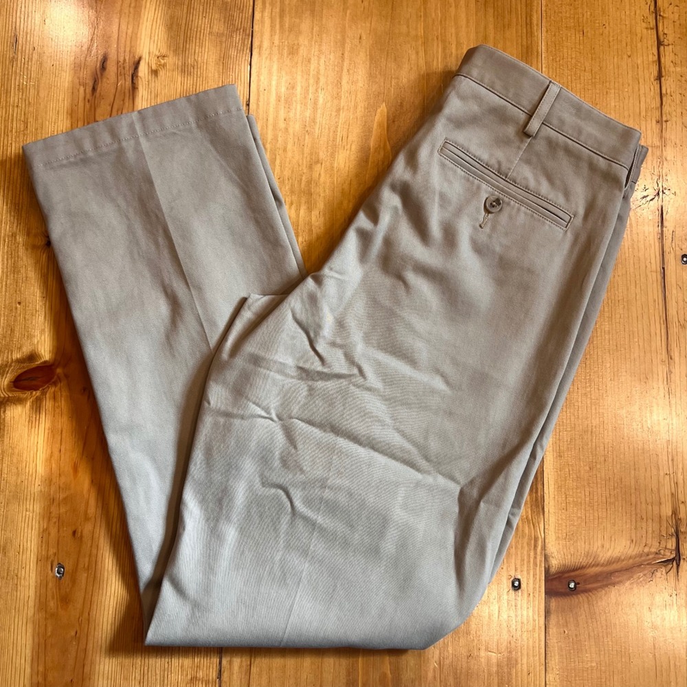 Lands End Mens Traditional Fit Chino Pants Khaki Tan Cotton Twill 30x31